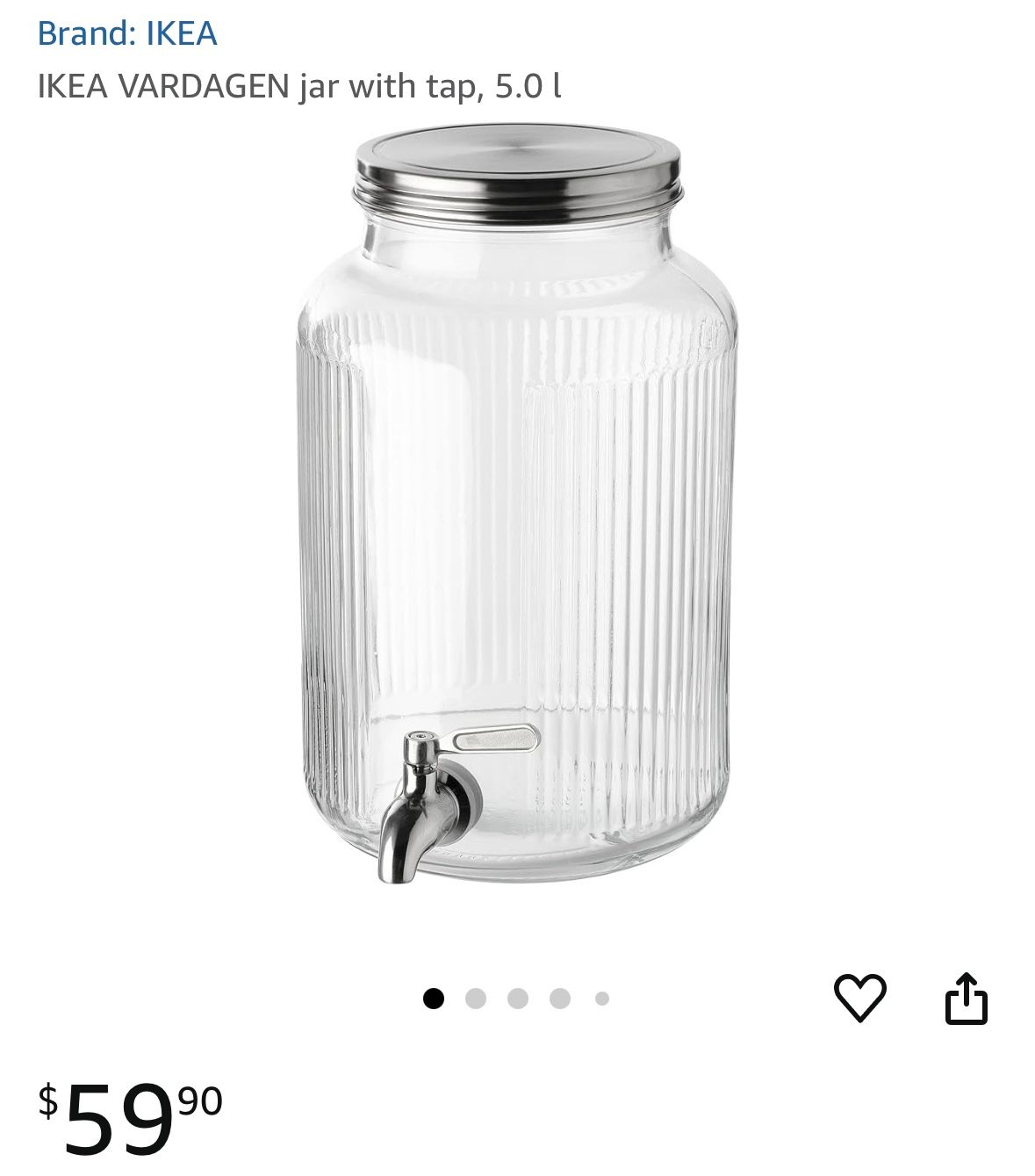IKEA VARDAGEN jar with tap