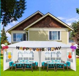 10'x20' Outdoor Canopy Party Wedding Tent White Gazebo Pavilion with Side Walls