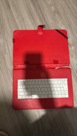 Red Tablet Case with Built-In Keyboard