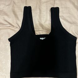 PINK Ribbed Crop Top Small