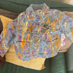 Handmade Paint Splat Jean Coat 
