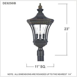 Quoizel Devon 3 Light 23 inch Imperial Bronze Outdoor Post Lantern