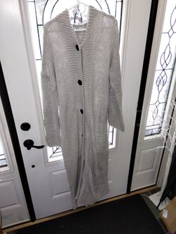 Crochet Full Length Sweater W/ Hood.