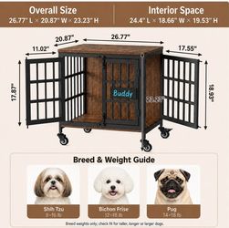 Dog Crate with Wheels Heavy Duty (NEW)