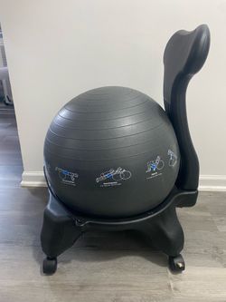 Yoga Ball Chair with Exercise Ball & Rolling Base