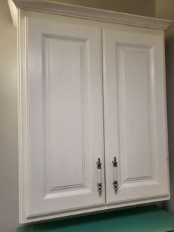White Raised-Panel 2-Door Wall Cabinet, Bath Over-Toilet Storage