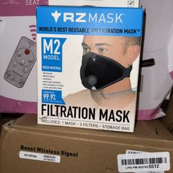 RZ Mask M2 Multi-Purpose Reusable Valved Charcoal Air Filtration Black Size Large