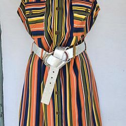 DRESS COLORFUL STRIPES LADIES SIZE SMALL