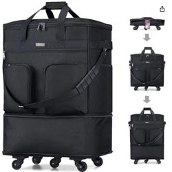 Navy Blue Hanke Expandable Collapsible Luggage with Wheels