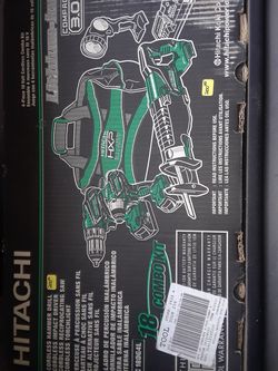 Brand new Hitachi 4 tool kit with Sawzall flashlight impact driver and drill