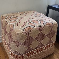 Boho Woven Ottoman – $40 OBO (Needs Small Repair)