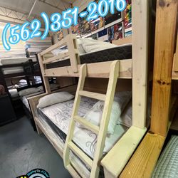 Twin Full White Wash Bunk Bed Litera Nueva Cama Bonita Colchones 