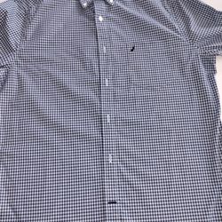 Nautica Flex Blue Gingham Shirt Medium