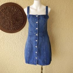 Blue boyish denim dress