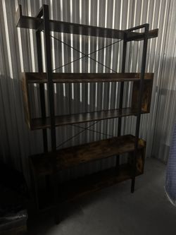 Industrial Wood & Metal Bookshelf – Solid, Tall, Heavy Duty