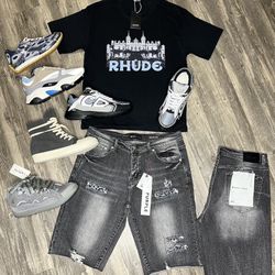 Bottega, Rick Owen’s, Lanvin, Or Dior Shoes With Purple Label Jorts, And Rhude Shirt Brand New 