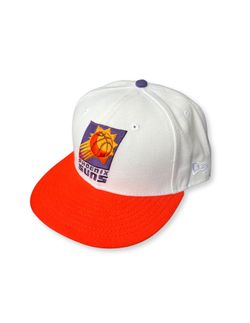 New Era Phoenix Suns 59FIFTY Classic White Orange Fitted Hat Size 7 1/8