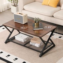 SENIG Coffee Table with Storage Shelf