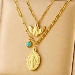 Fashion Chain Irregular Stainless Steel Electroplating Necklaces