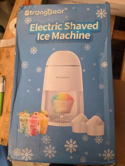 Strongbear Snow Cone Machine, Shaved Ice Machine Make Fluffy Fine Snow Ice
Electric Ice Shaver with 2 Reusable Plastic Cups, 1 Glass Goblet, Easy for 