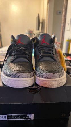 Nike Air Jordan 3 Retro SE "Animal Instinct 2.0" sneakers featuring reptile-textured black leather