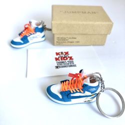 Jordan 1 UNC Off White 3D Mini Sneaker Keychain