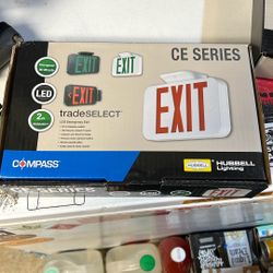 2 Hubbell Compass CE Series LED Emergency Exit Lights 
