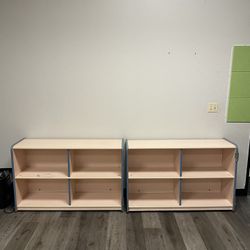 2 Wooden Shelving Units
