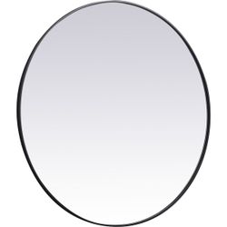 Elegant Lighting Eternity 45" Diameter Traditional Circular Framed Bathroom Wall Mirror Model: MR4845BK