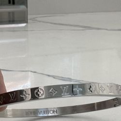 Valentines Day Jewelry LV Sterling Silver Bracelet 