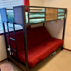 Heavy duty Bunk Bed With Futon
