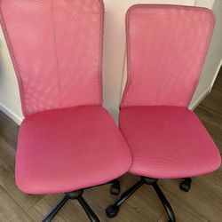 2 Pink Office Chairs