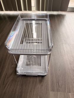 2-Tier Clear Plastic Organizer Shelf
