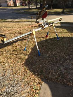 DW7232 Universal Miter Saw Stand Complete And With 12” DeWalt Miter Saw