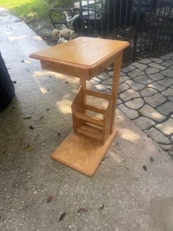 Wood Lectern Podium Side Table Storage