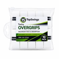 10 Pk Tennis Overgrips Tape Anti-Slip Tacky Grip for Pickleball Padel White