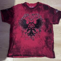 Affliction red and black t-shirt