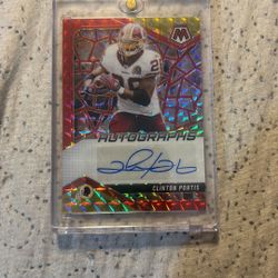2025 Mosaic Clinton Portis Auto Choice Fusion Red And Yellow Prizm