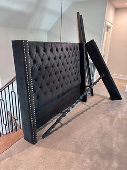 Queen Velvet Upholstered Bed Frame