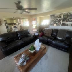 Four Piece Leather Living Room Set