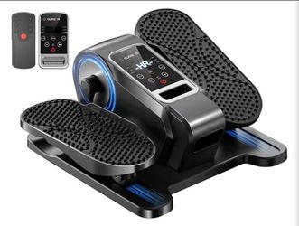 Under Desk Elliptical Machine, Electric Seated Pedal Exerciser, Mini Elliptical Leg Exerciser with Remoter, 12 Level Speeds, Forward & Reverse Directi