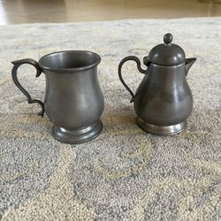 Pewter Sets Of Two  Cup And Creamer  