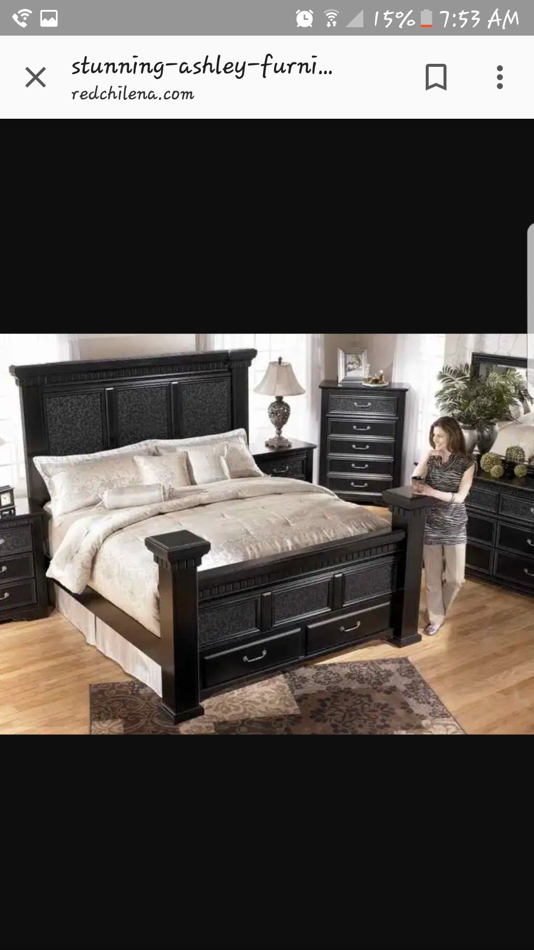 King size bed set, black (MATTRESS NOT INCLUDED) Reason: Unexpected Military move