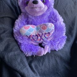 Purple Sloth Plush with Heart