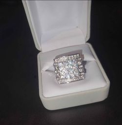 Men's 925 Stirling Silver CZ Statement Ring
