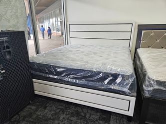 New king size bed frame white color special