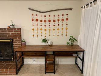 2-Person Double Desk with Shelves
