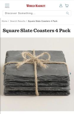 Square Slate Coasters 4 Pack - 2 X Sets 