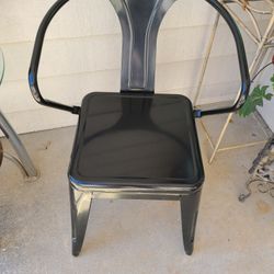 4 Black Metal Chairs