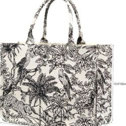 Luxury Large Tote Bag Retro Embroidery Jacquard Handbag Cotton Linen Bags for Women~Leanoria